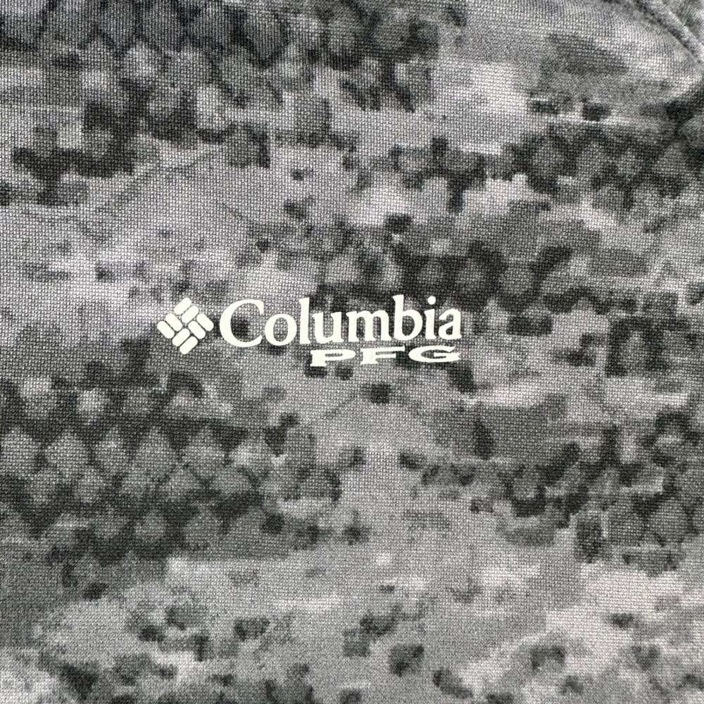 Columbia PFG Terminal Tackle Camo Fleece Hoodie Mens Medium Grey FM5383 - Picture 3 of 9